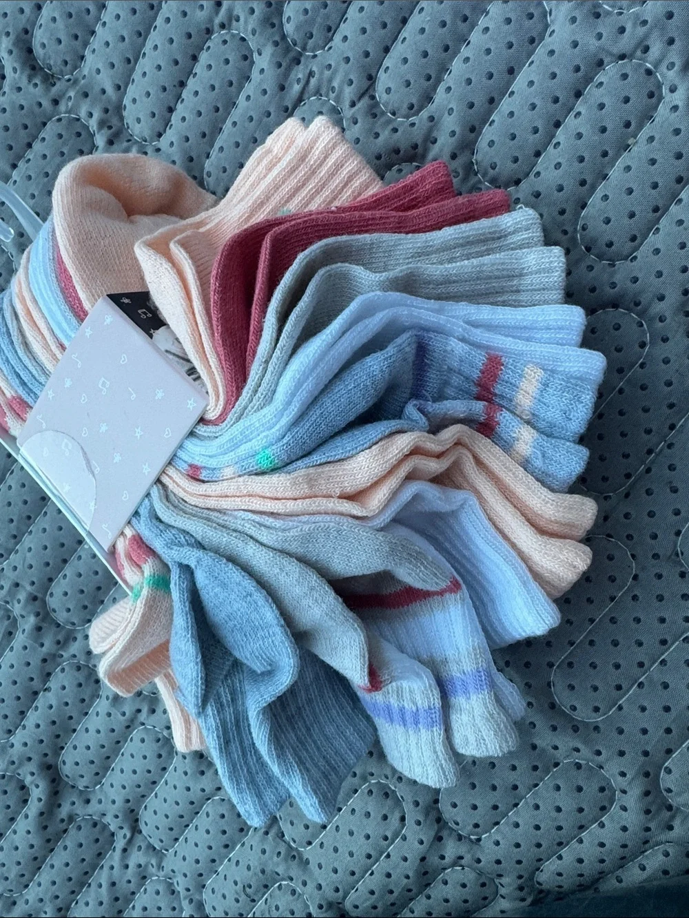 Marilyn Monroe Pastel Multi Girls' Quarter Socks - Peach, Blue, Pink, Cream